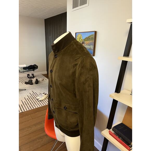 ICONIC Valstar Valstarino Suede Jacket - Olive Green - Size 56 - Picture 5 of 8